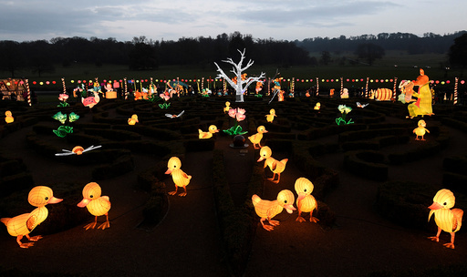 Lanterns are seen in a seasonal light display at Longleat House, during a Chinese Lantern Festival, near Warminster in south-west Britain