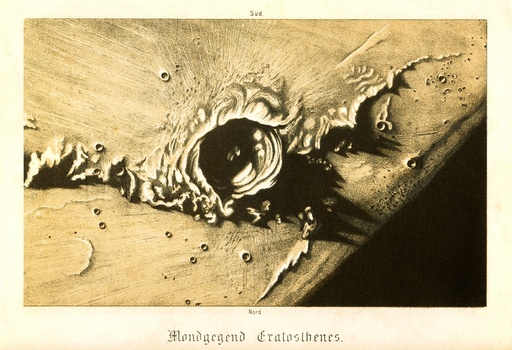 Moon's crater, historical artwork