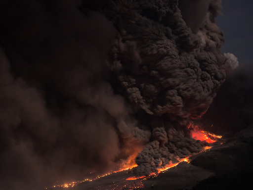Sinabung volcano on Sumatra