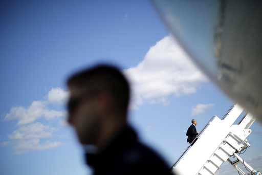 U.S. President Barack Obama boards the Air Force One for Florida at Joint Base Andrews in Maryland