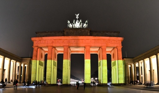Brandenburg Gate illuminated in the aftermath of attack