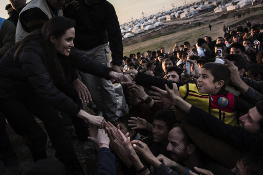 UNHCR Special Envoy Jolie meets members of the Yazidi minority in Khanke IDP Camp in Dohuk