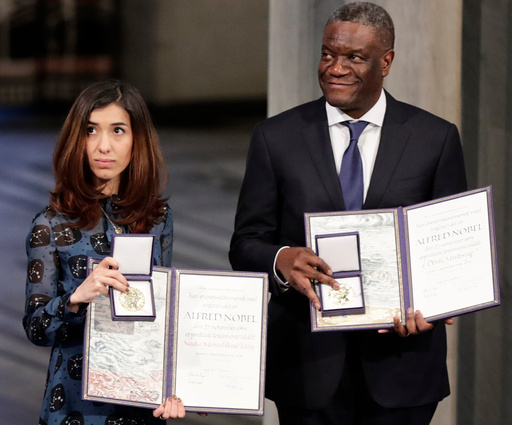 Nobels fredspris 2018 til Nadia Murad og Denis Mukwege