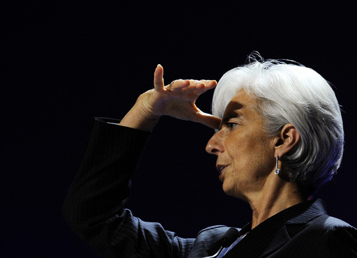 International Monetary Fund President Lagarde gestures during a news conference on the second day of the G20 Summit in Cannes