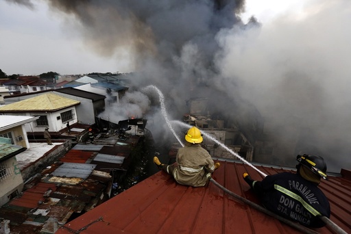 A blaze at a residential area in Las Pinas city