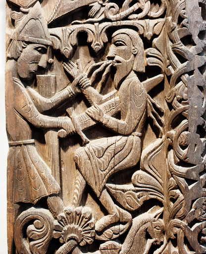- Detail of a carving from a stave church portal illustrating the story of Sigurd. Sigurd kills Regin. Country of Origin: Norway. Date/Period: 12th C. Place of Origin: Hylestad stave church, Setesdal -