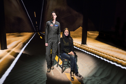 Anne Hathaway and Julie Taymor, on the set of the play 