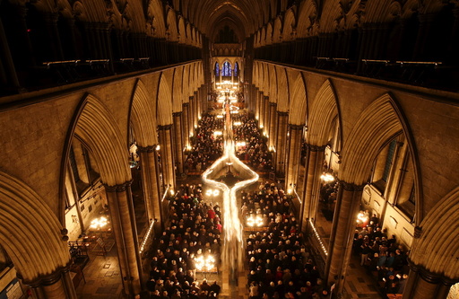 Salisbury Cathedral celebrates the beginning of Advent with a candle lit service and procession, 