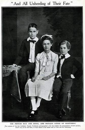 Max, Ernst and Sopie von Hohenberg of Austria