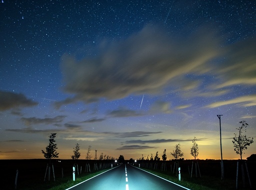 Perseids meteor shower streaks across Brandenburg night sky