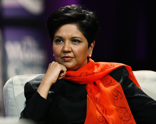 Indra Nooyi, Chairman and CEO of PepsiCo, takes part in a conversation on leadership, legacy and life at the Women's Conference 2008 in Long Beach