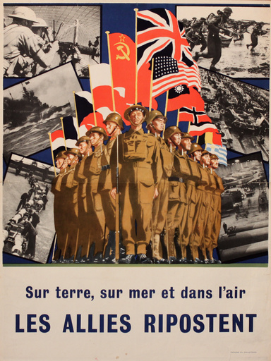 French wartime poster, The Allies Respond