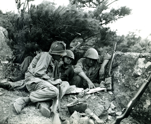 Korea-Krieg / US-Kommandoposten / Foto 1950 - Korean War, US command post / photo -