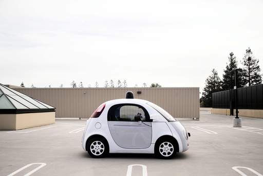 A prototype of Google's own self-driving vehicle is seen during a media preview of Google's current autonomous vehicles in Mountain View, California