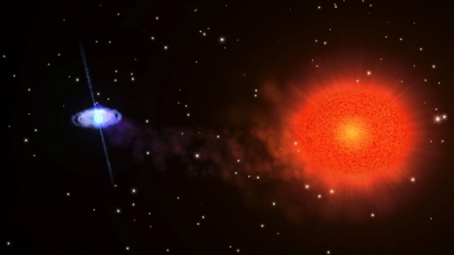 Swift J1749 pulsar and companion star, illustration