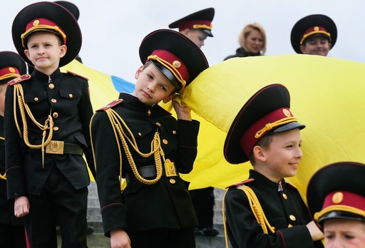 Ukrainians celebrate the 71th anniversary of the victory over Nazi Germany in World War II.