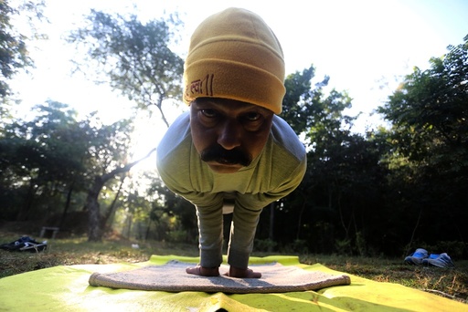 Yoga at a park in Bhopal