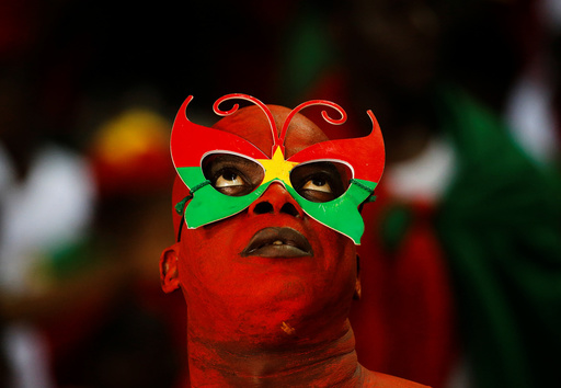 A Burkina Faso fan before the match