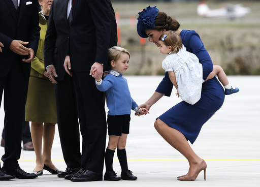 Britain's Prince William arrives with his family for an eight day tour of western Canada