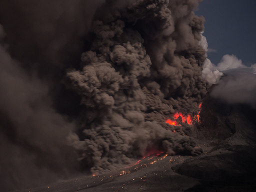 Sinabung volcano on Sumatra