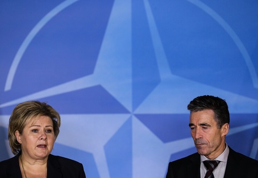 Prime Minister of Norway Erna Solberg visits NATO in Brussels