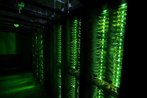 Servers for data storage are seen at Advania's Thor Data Center in Hafnarfjordur, Iceland