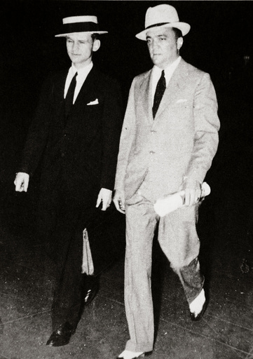 J Edgar Hoover, chief of the FBI, with head of the Chicago office Melvin Purvis, USA, mid 1930s.
