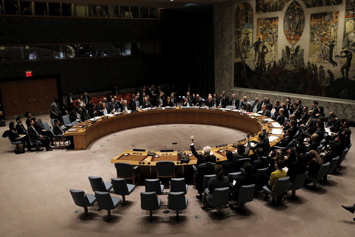 The United Nations Security Council votes at the United Nations Headquarters in New York