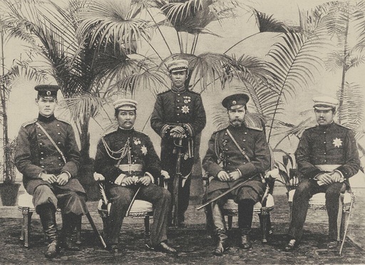 King Chulalongkorn of Siam and Tsar Nicholas II of Russia in St. Petersburg, 1897.