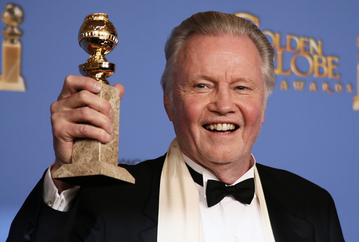 Jon Voight poses backstage with his award for Best Supporting Actor in a Series, Mini-Series or TV Movie for his role in 