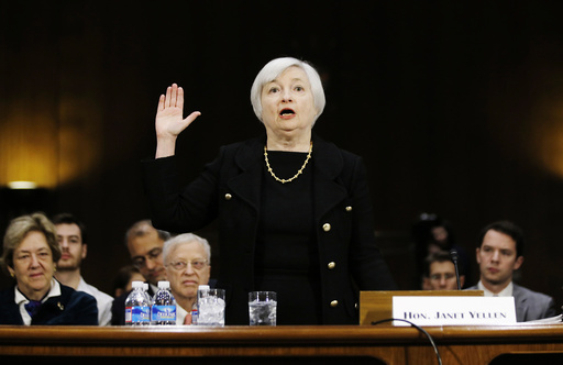 Yellen, President Obama's nominee to lead the U.S. Federal Reserve, is sworn in to testify at her U.S. Senate Banking Committee confirmation hearing in Washington