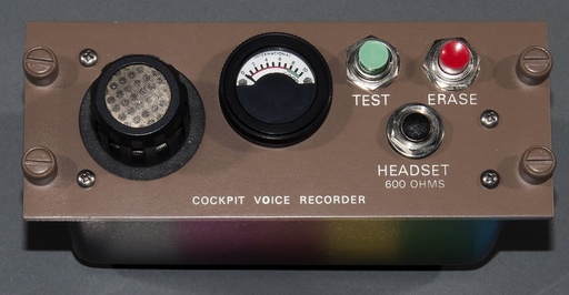 Undated photo shows a cockpit controller for an early 1990s Loral Cockpit Voice Recorder