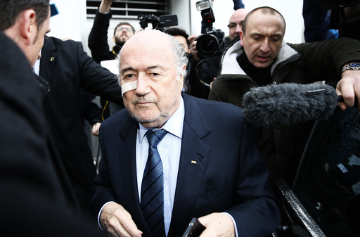 FIFA President Blatter arrives for a news conference in Zurich