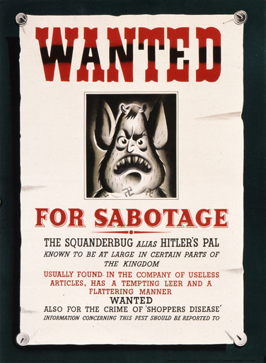 Squander Bug Wanted Poster - World War Two