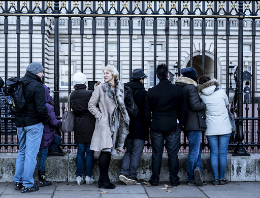 Helen Mirren outside Buckingham Palace in London.
