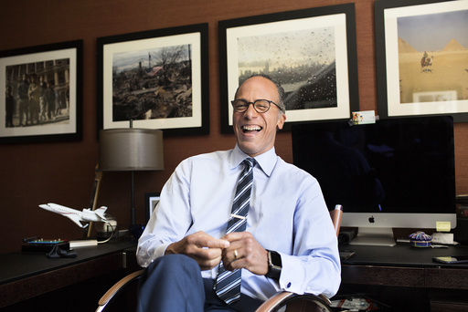 Lester Holt in his office at NBC Studios in New York.