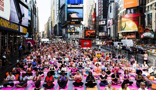 Summer Solstice Yoga Class in Times Square