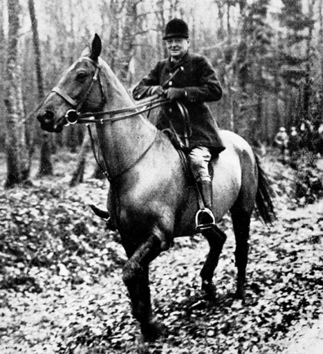 Winston Churchill Hunting Boar, France, 1927.
