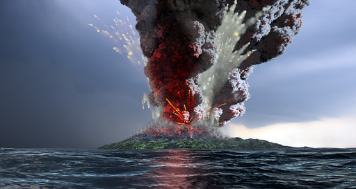 Krakatau volcano explosion, artwork