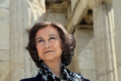 Queen Sofia of Spain visits the Acropolis hill of Athens