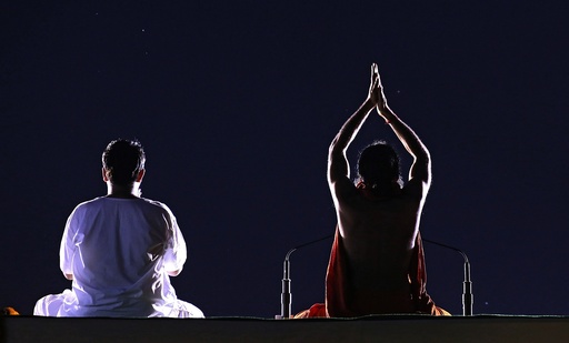 Rehearsals for International Yoga Day in New Delhi