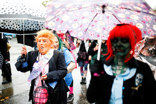 People participate in the World Zombie Day in London