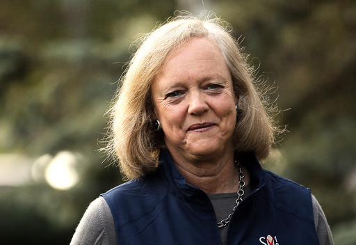 Meg Whitman, CEO of Hewlett-Packard, arrives for the first session of annual Allen and Co. conference at the Sun Valley