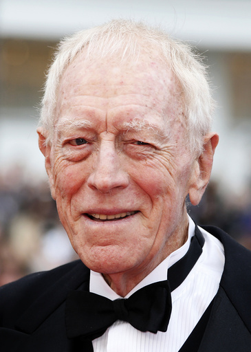 Actor Max von Sydow poses on the red carpet as he arrives for the screening of the film 