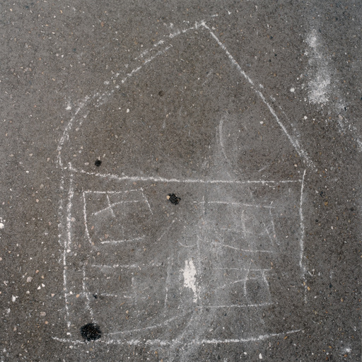 Chalk drawing of a house