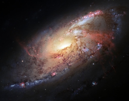 Spiral galaxy M106, Hubble image