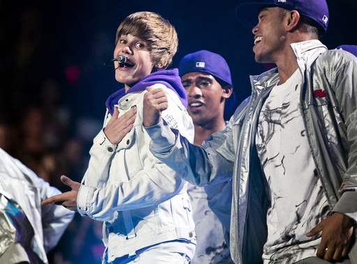 Canadian singer Justin Bieber performs at Madison Square Garden in New York