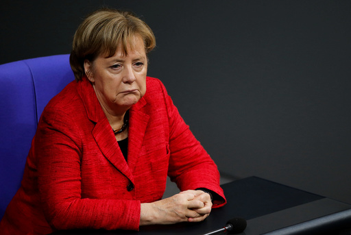 German Chancellor Angela Merkel attends a session of the Bundestag in Berlin