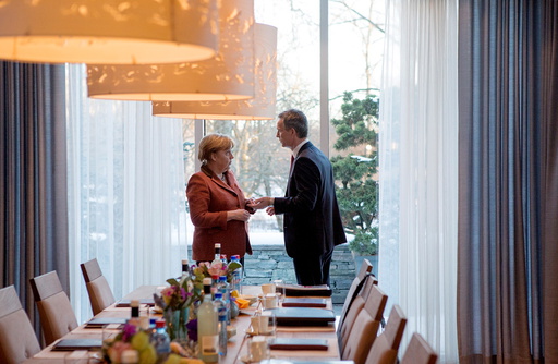 Merkel møter Stoltenberg