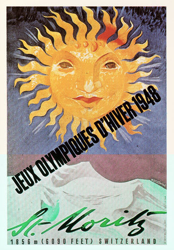 Winterolympiade 1948, St.Moritz /Plakat - Winter Olympics 1948, St.Moritz /Poster -